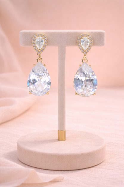 18kt gold polish with diamond & swarovski stone anti tarnish anti allergic fancy earring for girls
