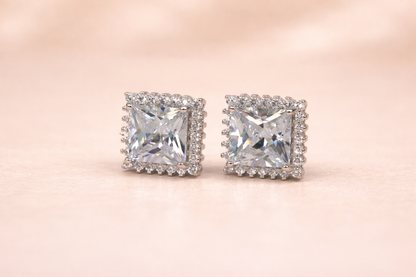 stainless steel silver polish with diamond & swarovski stone white anti tarnish anti allergic fancy earring for girls
