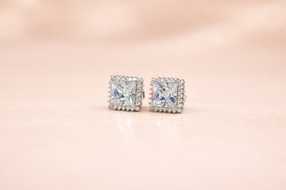 stainless steel silver polish with diamond & swarovski stone white anti tarnish anti allergic fancy earring for girls