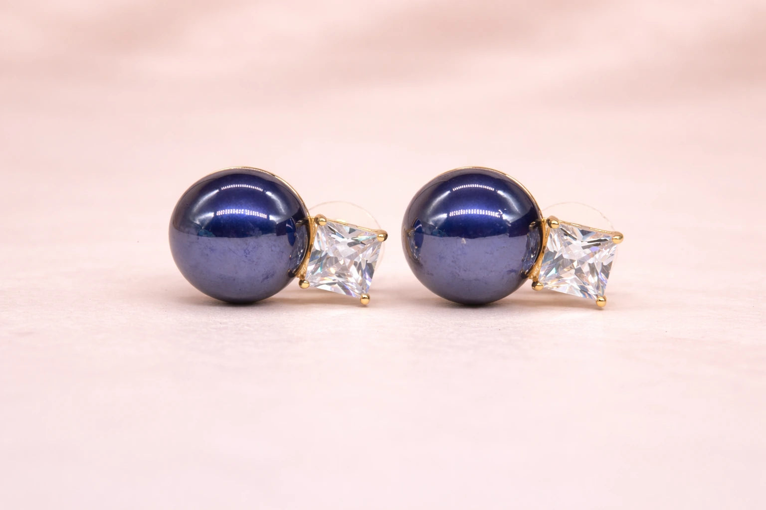18kt Gold Polish with Blue Pearl with Swarovski Stone Anti-Tarnish & Anti-Allergic Fancy Earring for Girls (Design 2)