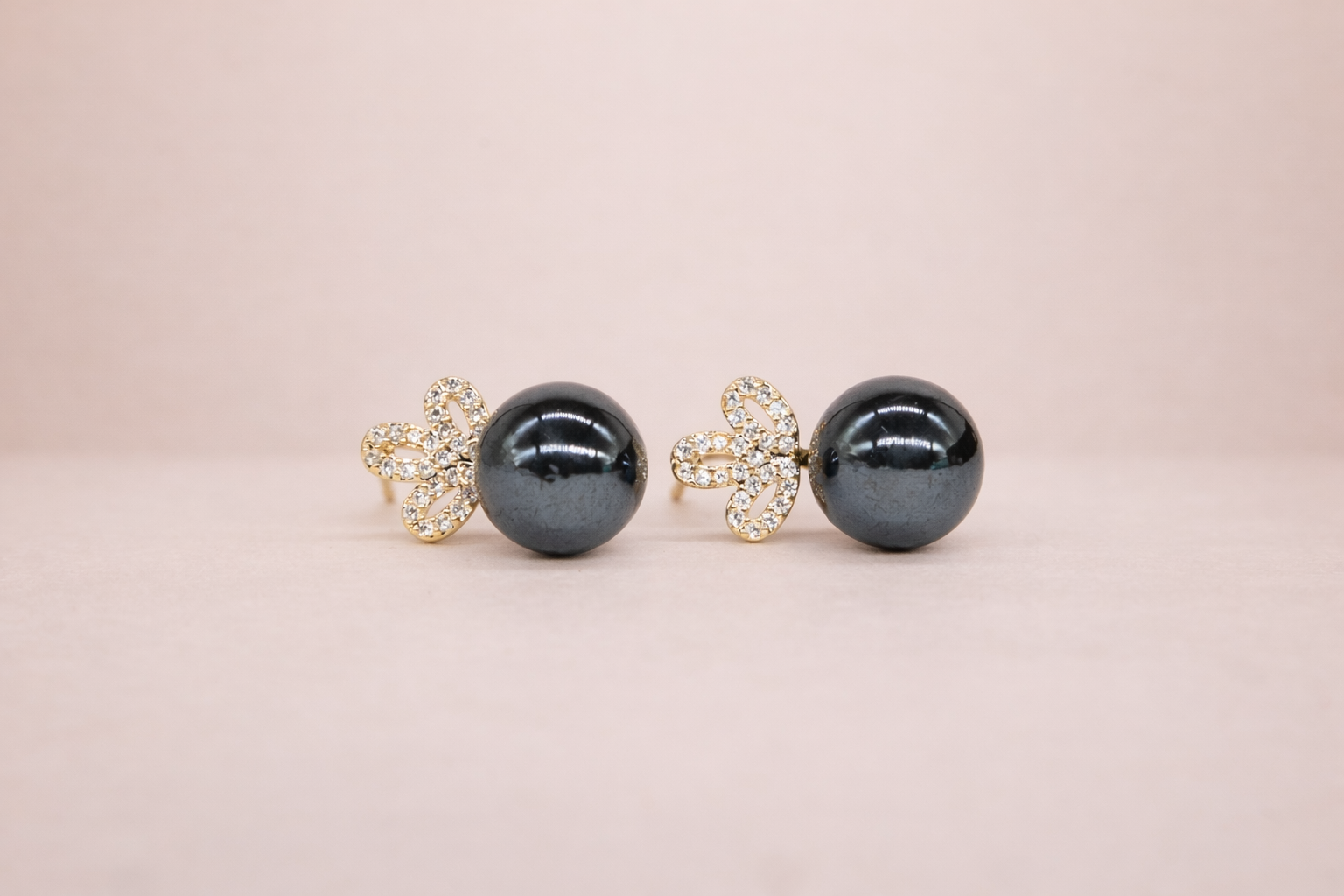 18kt Gold Polish with Dark Blue Colour Pearl with Diamond Anti-Tarnish & Anti-Allergic Fancy Earring for Girls