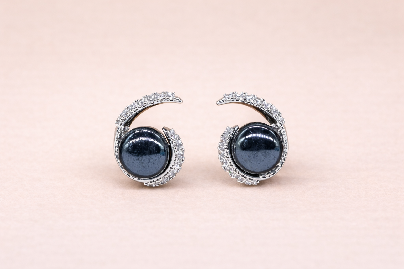 Stainless Steel Silver Polish with Diamond Crystal, Blue Pearl Anti-Tarnish & Anti-Allergic Fancy Earring for Girls