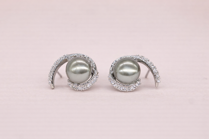 stainless steel silver polish silver colour pearl anti tarnish anti allergic facncy earing for girls