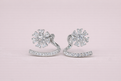 stainless steal silver polish with daimind & stone anti tarnish anti allergic earring o=for girls