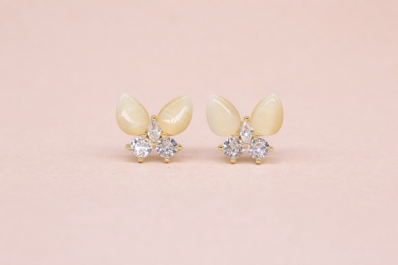 Stainless Steel Silver Polish with Diamond & Stone Anti-Tarnish & Anti-Allergic Earring O=for Girls (Design 1)