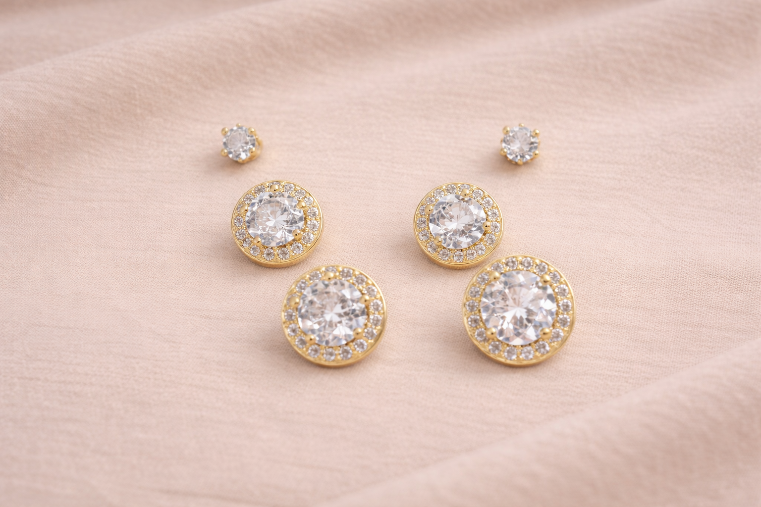 18kt Gold Polish Earring Set with Diamond & Pearl Anti-Tarnish & Anti-Allergic for Girls (Design 3)