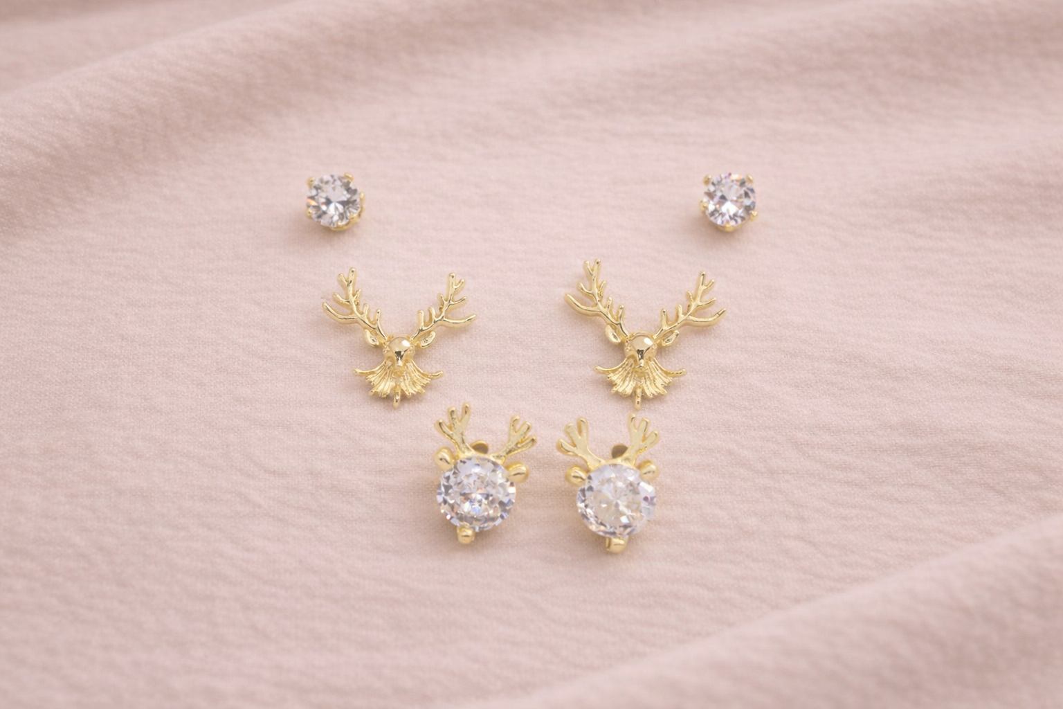 18kt Gold Polish Earring Set with Diamond & Pearl Anti-Tarnish & Anti-Allergic for Girls (Design 2)