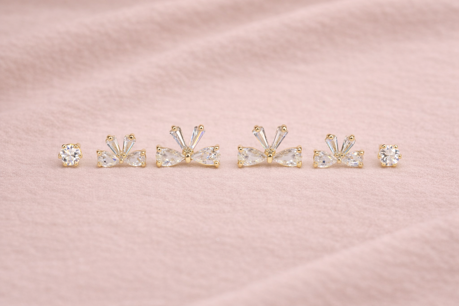 18kt Gold Polish Earring Set with Crystal Stone Anti-Tarnish & Anti-Allergic for Girls (Design 3)