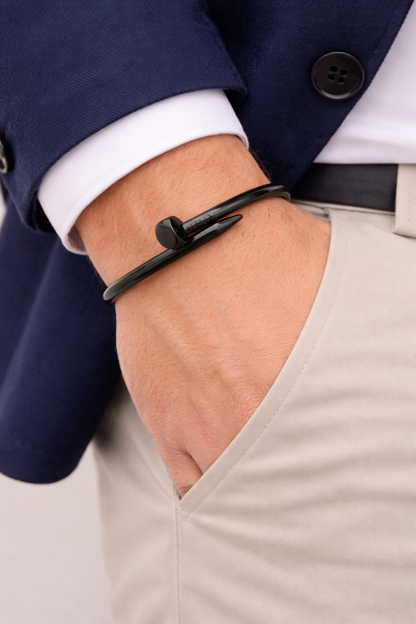 stainless steel anti trashin bracelet for men stylish black polish for boys anti allergic