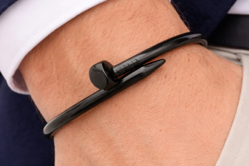 Stainless Steel Anti-Tarnish Bracelet for Men Stylish Black Polish for Boys Anti-Allergic