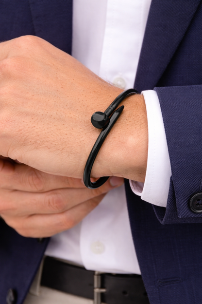stainless steel anti trashin bracelet for men stylish black polish for boys anti allergic