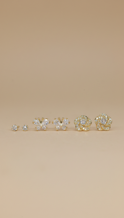 18KT gold polish earring set with crystal stone anti tranish anti allergic for girls