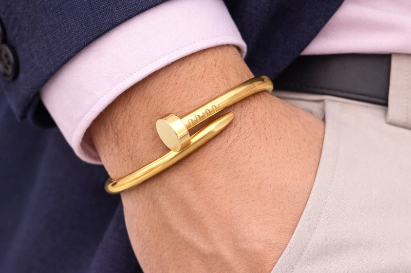 Gold Polish Anti-Tarnish Bracelet for Men Stylish for Boys Anti-Allergic