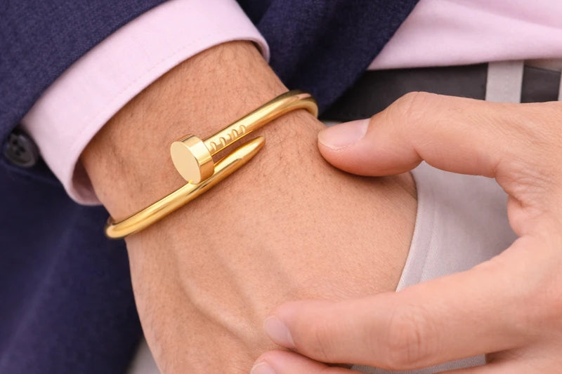 Gold Polish Anti-Tarnish Bracelet for Men Stylish for Boys Anti-Allergic