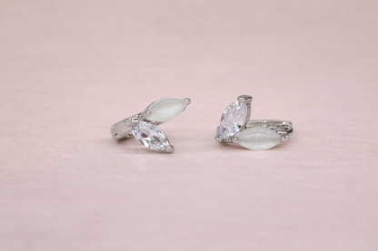 stainless steal silver polish with peral & stone anti tarnish anti allergic fancy earring for girls