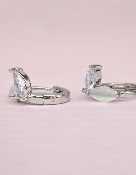 stainless steal silver polish with peral & stone anti tarnish anti allergic fancy earring for girls