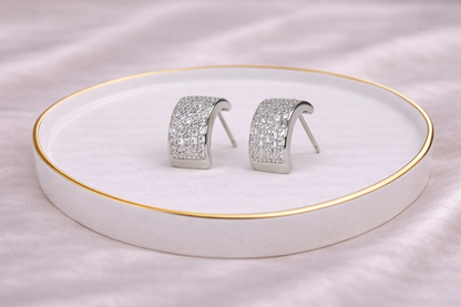 stainless steal silver polish with diamond anti tarnish anti allergic fancy earring for girls