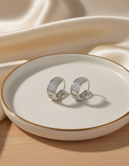 stainless steal silver polish with diamond anti tarnish anti allergic fancy earring for girls