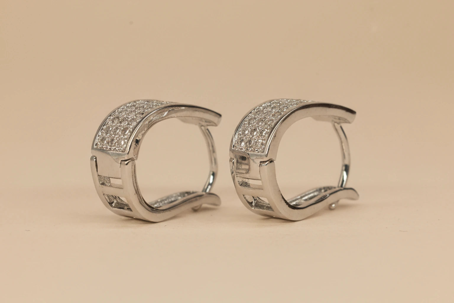 Stainless Steel Silver Polish with Diamond Anti-Tarnish & Anti-Allergic Fancy Earring for Girls (Design 8)