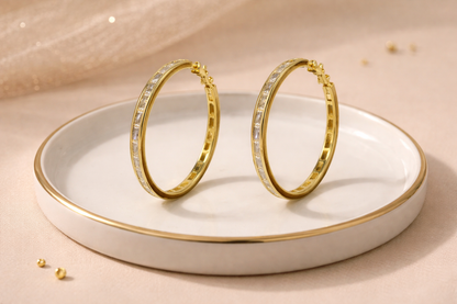 18kt goid polish with diamond anti tarnish anti allergic fancy earring for girls