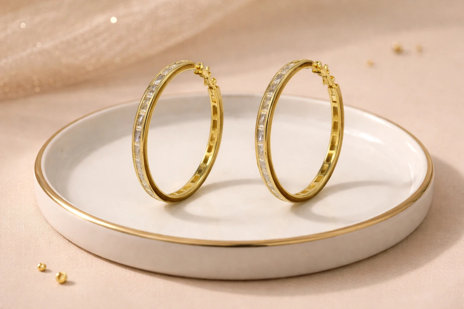 18kt Gold Polish with Diamond Anti-Tarnish & Anti-Allergic Fancy Earring for Girls (Design 5)