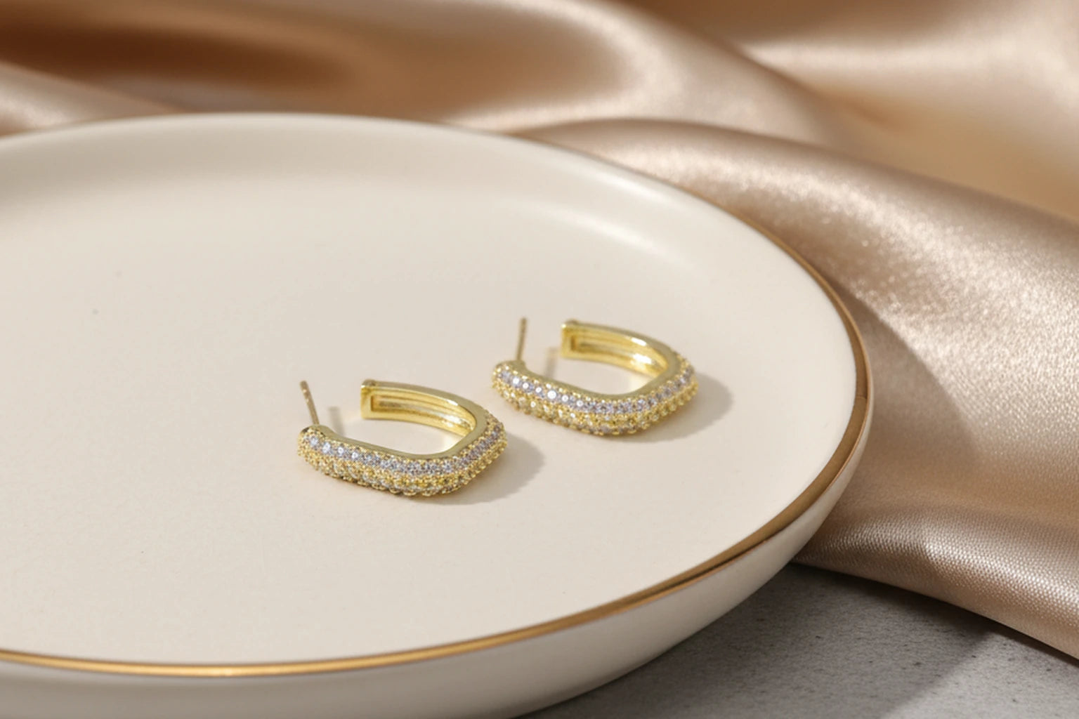 18kt Gold Polish with Diamond Anti-Tarnish & Anti-Allergic Fancy Earring for Girls (Design 4)