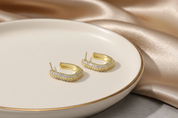 Diamond Fancy Earring for Women (Design 4) – 18K Gold Plated