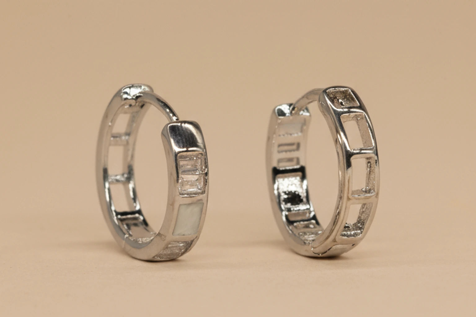 Stainless Steel Silver Polish with Diamond Anti-Tarnish & Anti-Allergic Fancy Earring for Girls (Design 4)