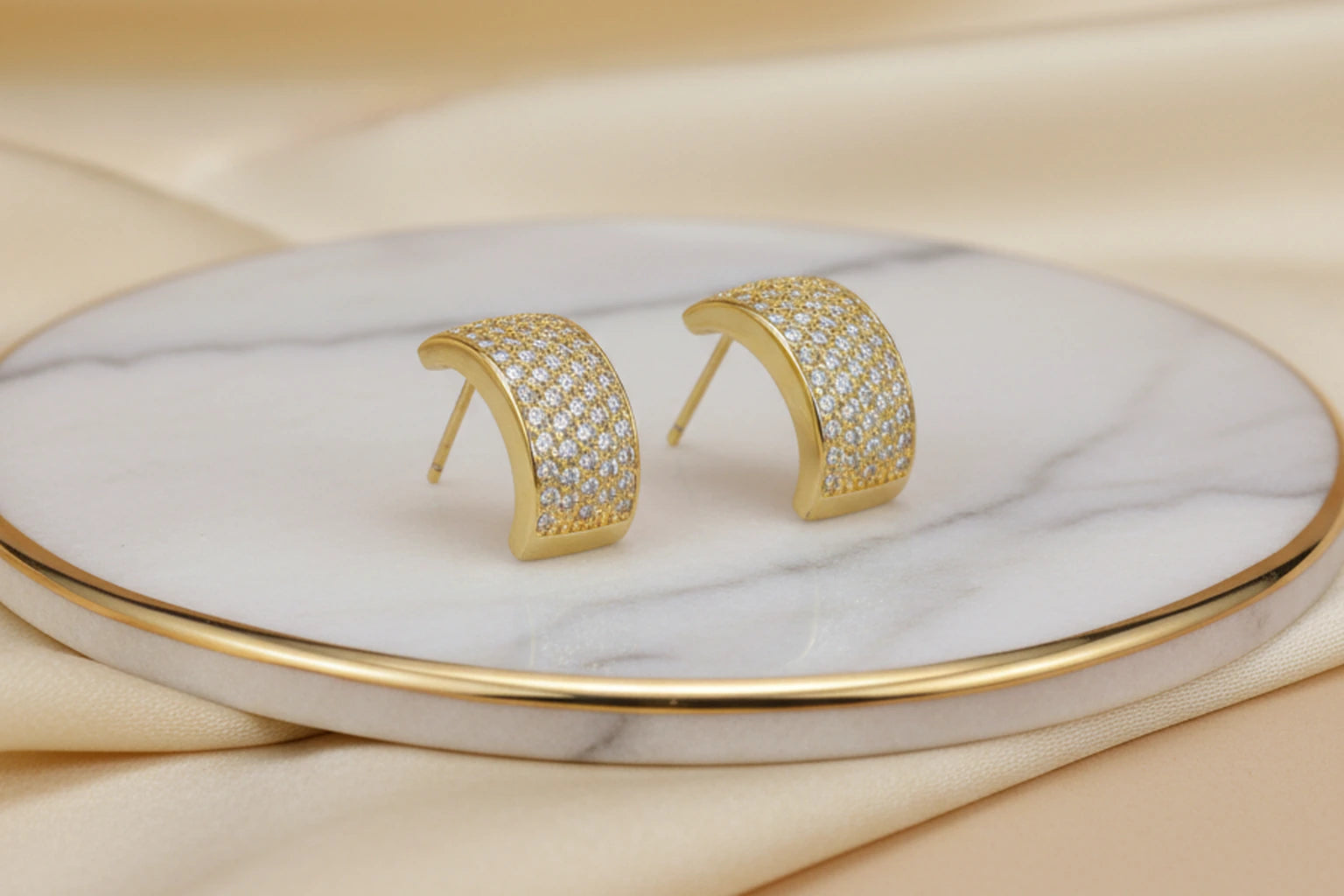 18kt Gold Polish with Diamond Anti-Tarnish & Anti-Allergic Fancy Earring for Girls (Design 3)