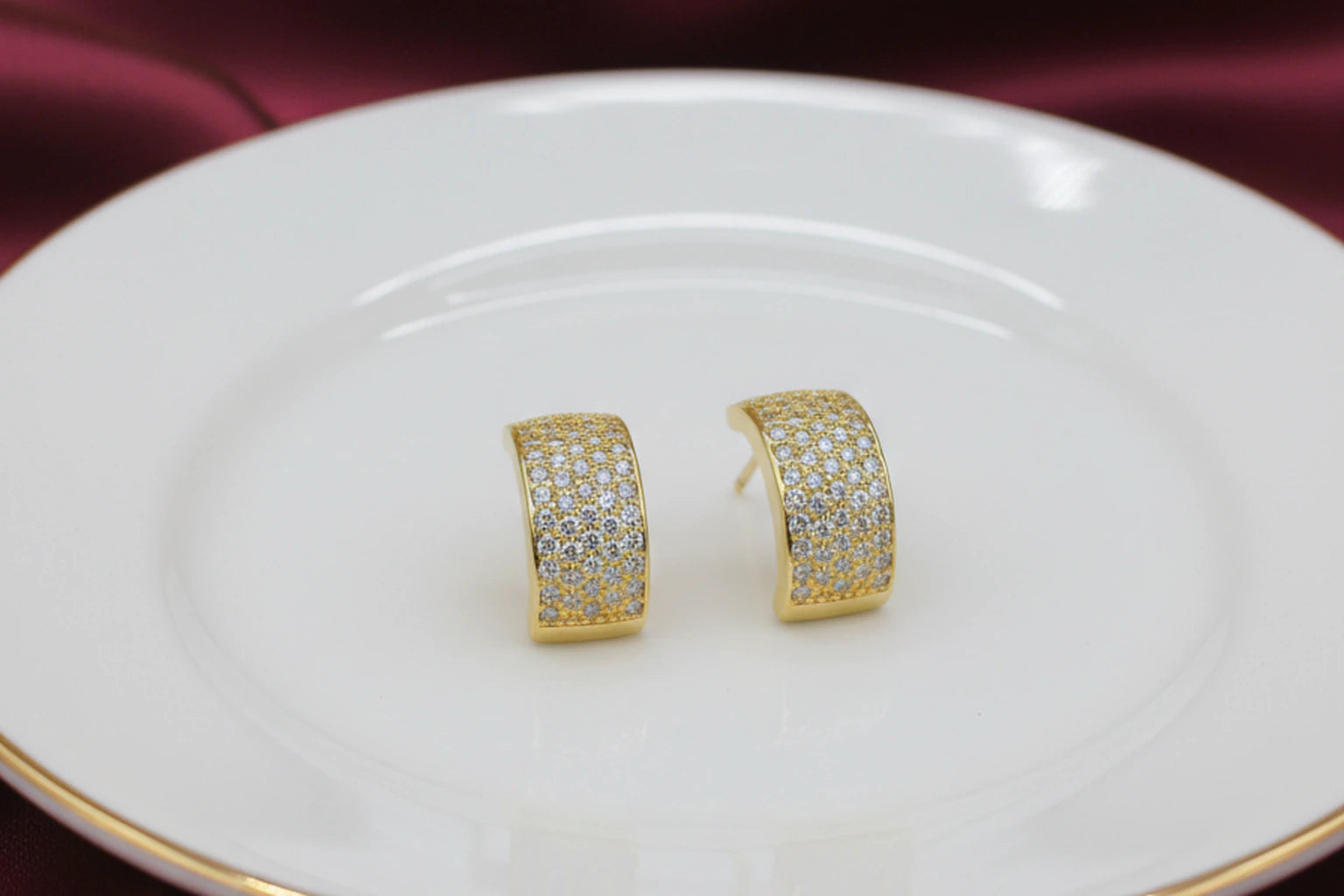 18kt Gold Polish with Diamond Anti-Tarnish & Anti-Allergic Fancy Earring for Girls (Design 3)