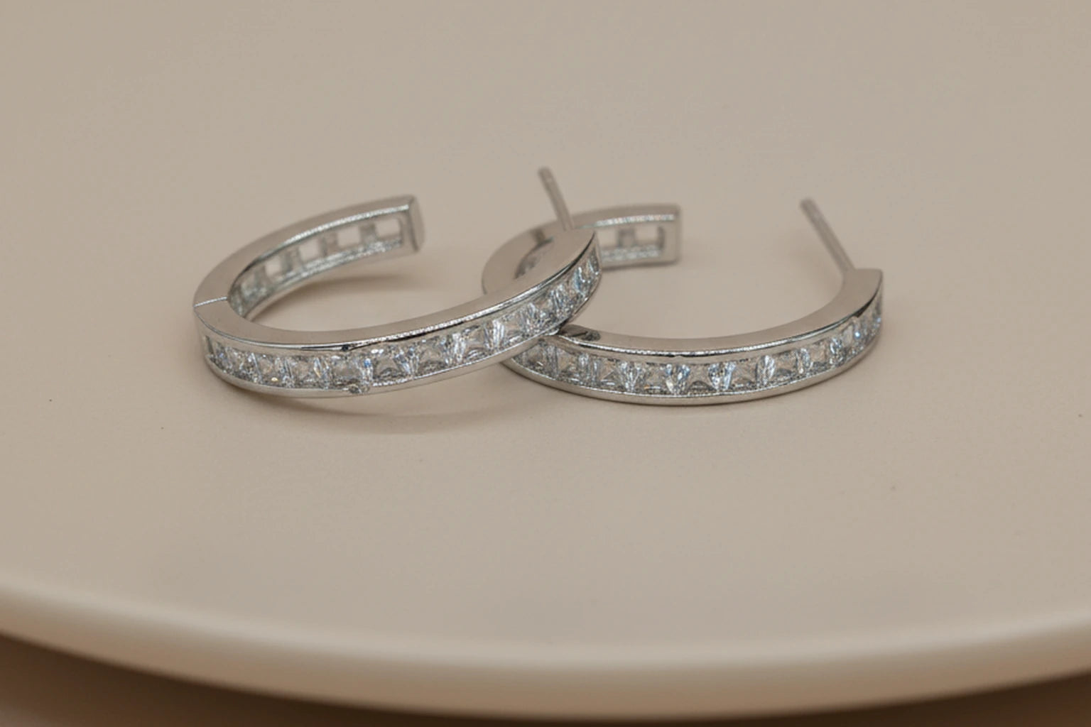 Stainless Steel Silver Polish with Diamond Anti-Tarnish & Anti-Allergic Fancy Earring for Girls (Design 3)