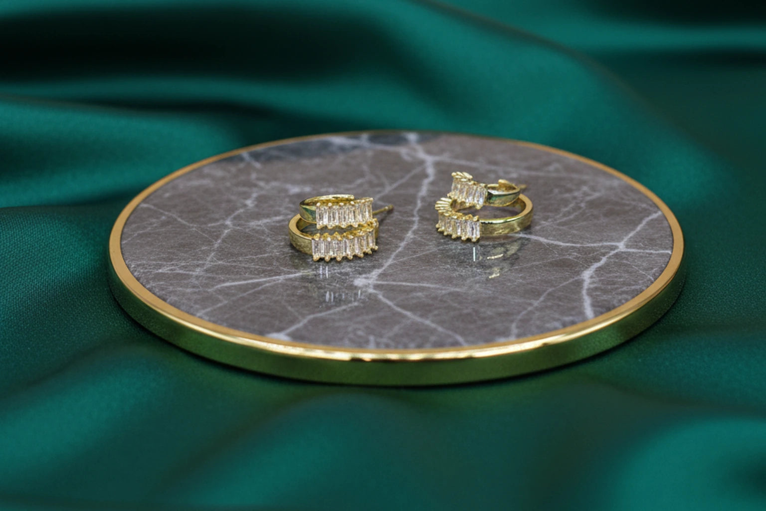 18kt Gold Polish with Diamond Anti-Tarnish & Anti-Allergic Fancy Earring for Girls (Design 2)