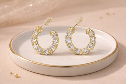 18kt gold polish with diamond anti tarnish anti allergic fancy earning for girls