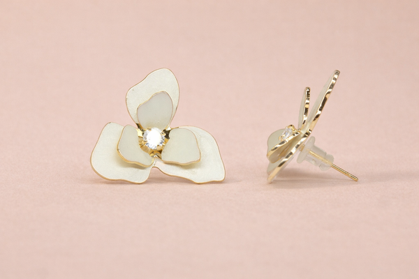 Pearl & Stone in Flower Earring for Women – 18K Gold Plated