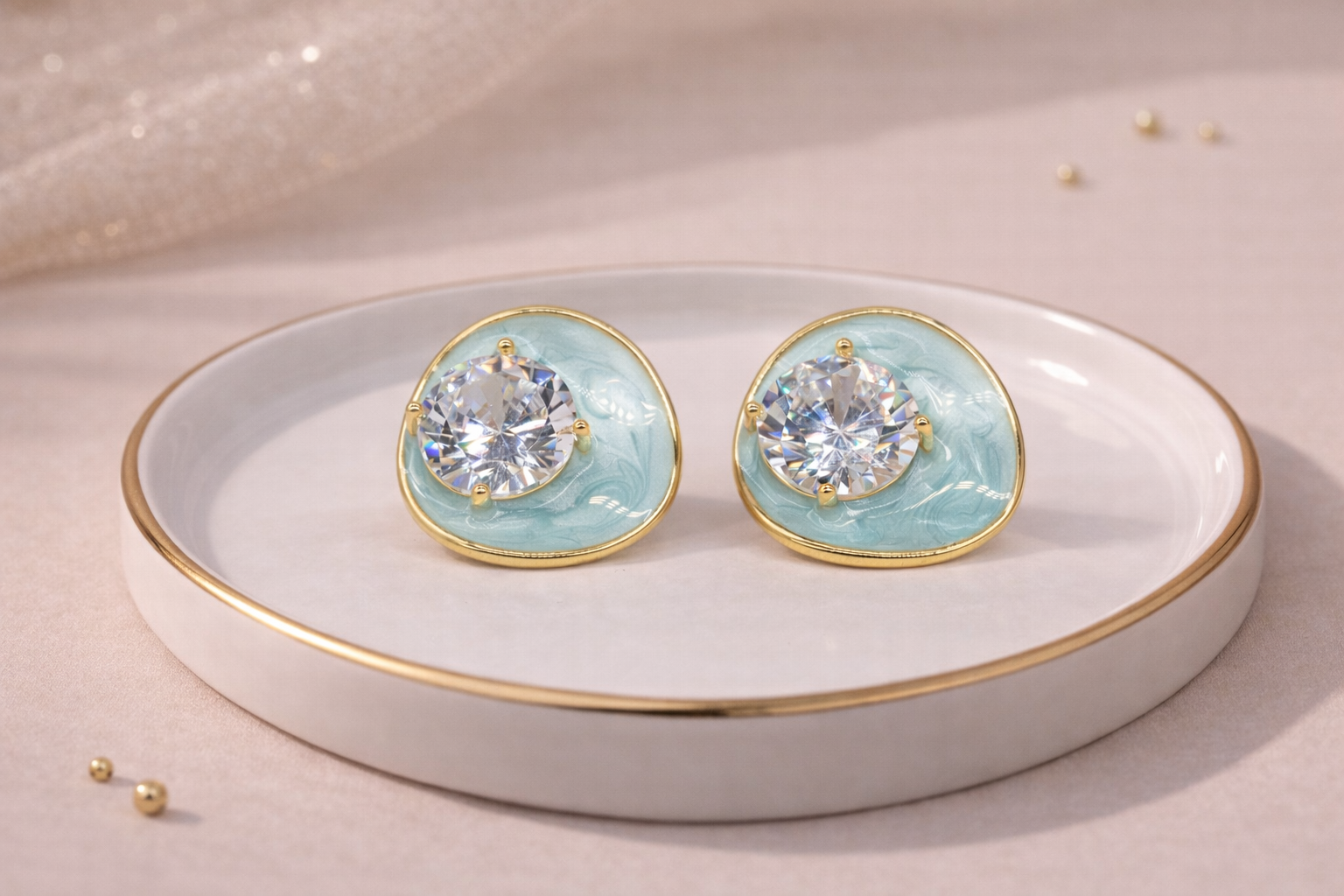18kt Gold Polish with Swarovski Stone Anti-Tarnish & Anti-Allergic Fancy Earring for Girls