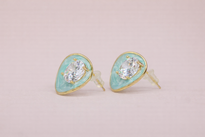 18kt gold polish with swaroski stone anti tarnish anti allergic fancy earring for girls