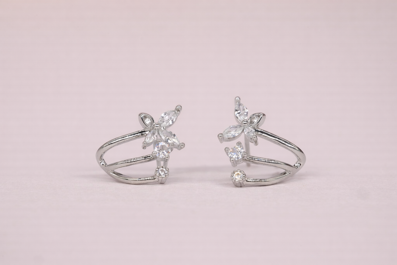 Stainless Steel Silver Polish with Stone Anti-Tarnish & Anti-Allergic Fancy Earring for Girls