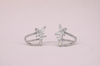 stainless steal silver polish with stone anti tarnish anti allergic fancy earring for girls