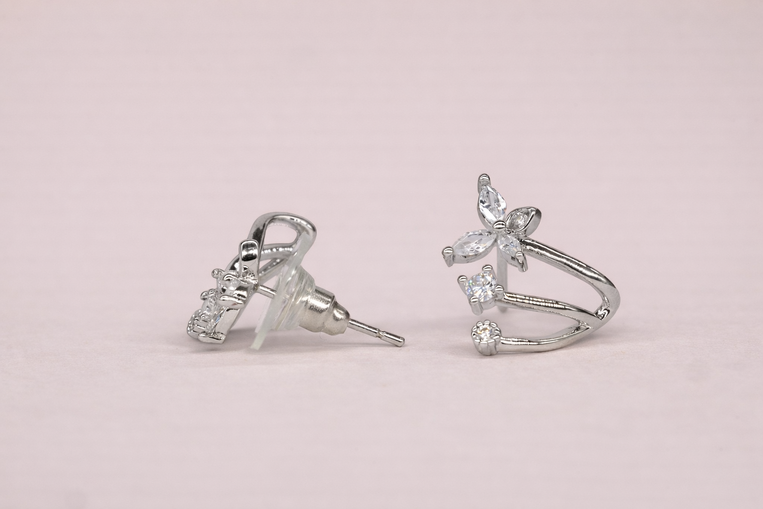 Stainless Steel Silver Polish with Stone Anti-Tarnish & Anti-Allergic Fancy Earring for Girls