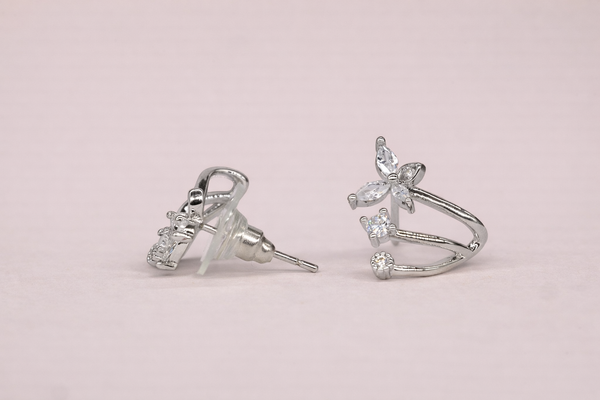 Stainless Steel with Stone Fancy Earring for Women – Silver