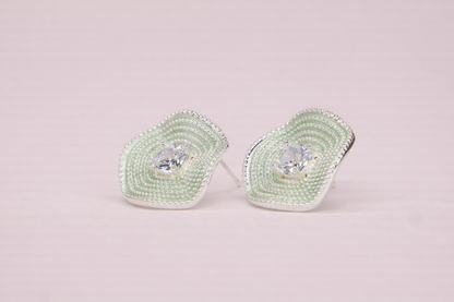 swarovski stone with silver plolish with diamond anti tarnish anti allergic fancy earring for girls