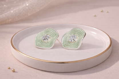 swarovski stone with silver plolish with diamond anti tarnish anti allergic fancy earring for girls
