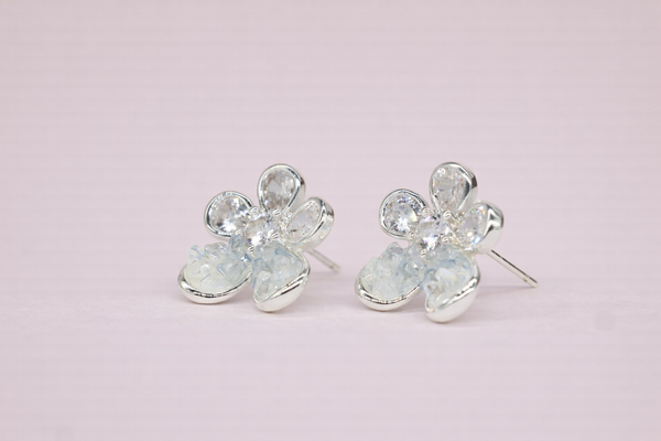 Crystal Stone with Diamond Fancy Earring for Women (Design 1) – Silver
