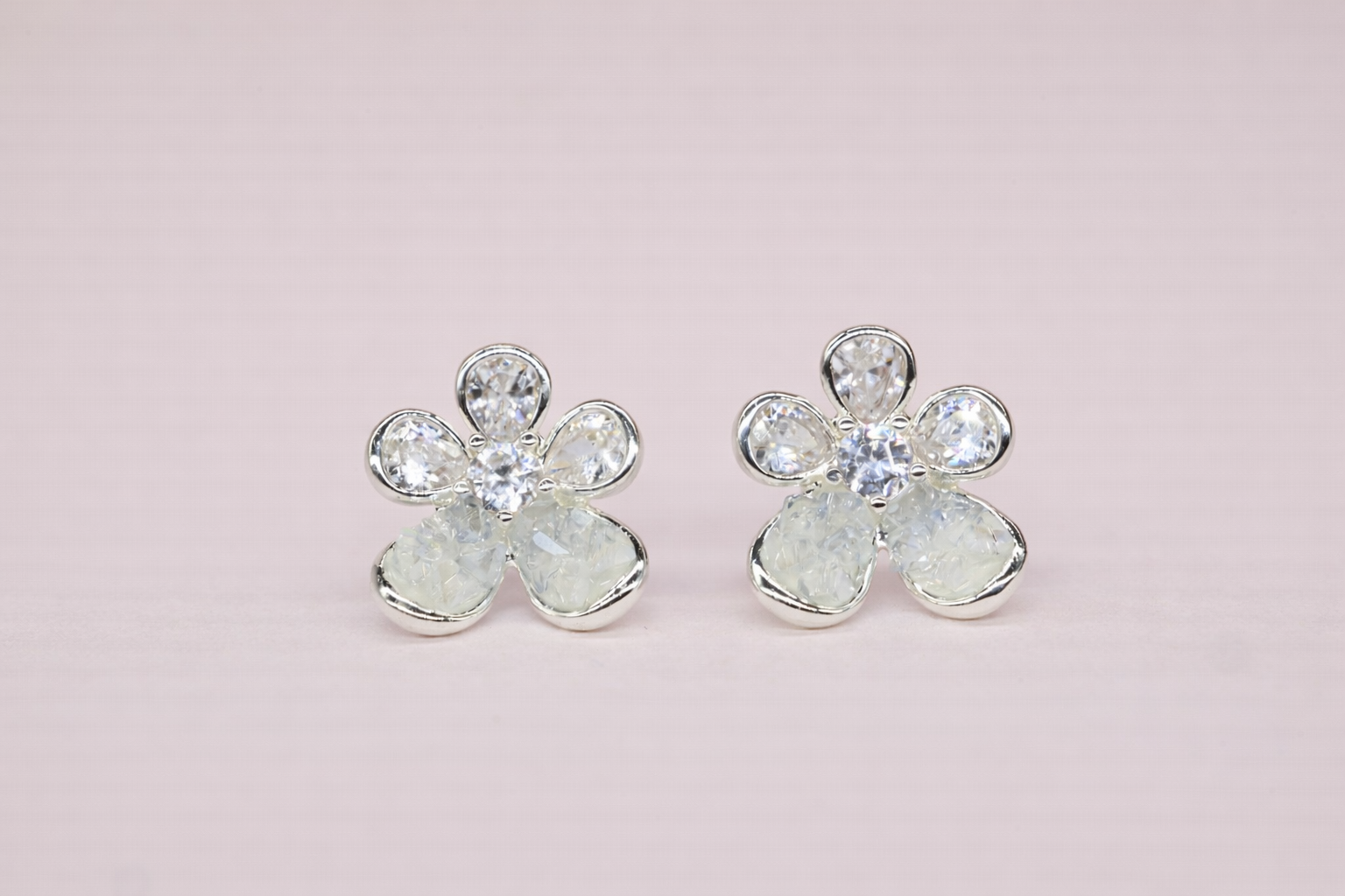 Swarovski Stone with Silver Polish with Diamond Anti-Tarnish & Anti-Allergic Fancy Earring for Girls (Design 1)
