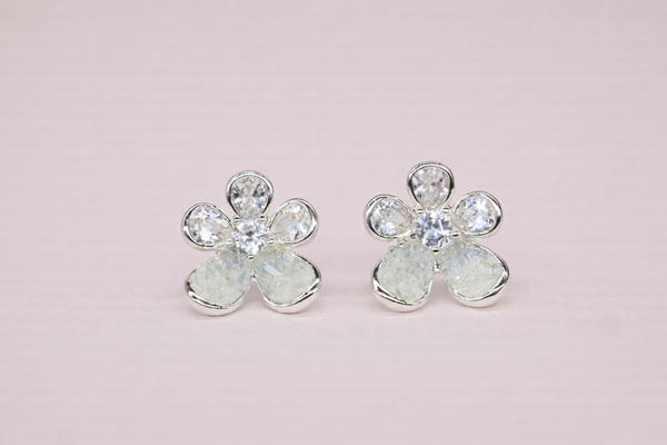 Crystal Stone with Diamond Fancy Earring for Women (Design 1) – Silver