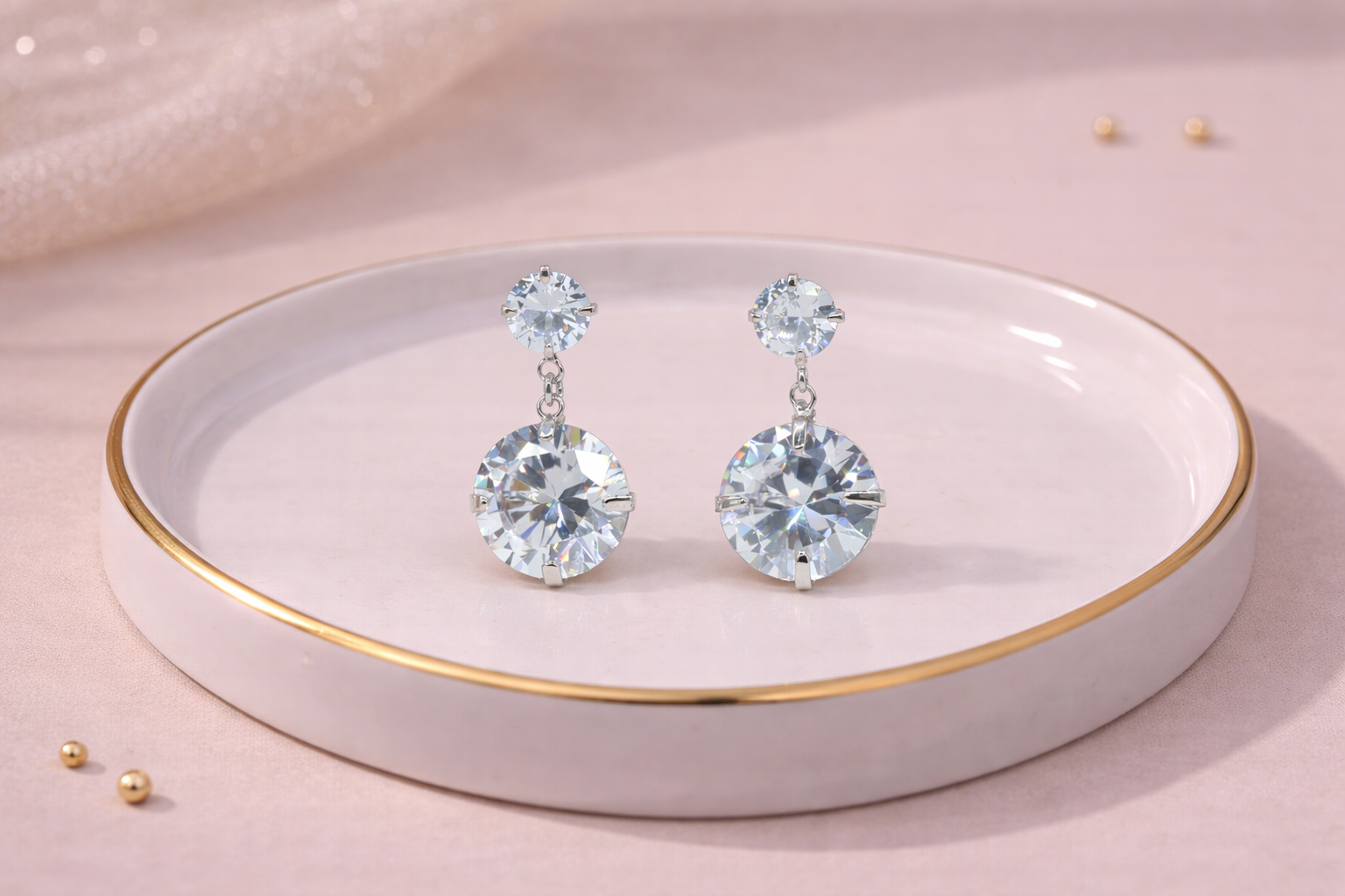 Swarovski Stone with Silver Polish Anti-Tarnish & Anti-Allergic Fancy Earring for Girls