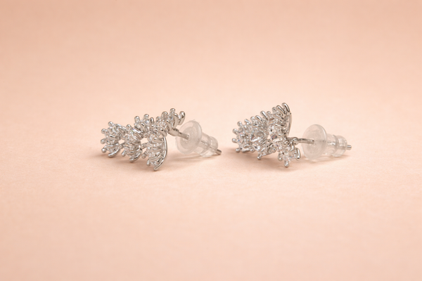 Stainless Steel with Diamond Earring for Women – Silver