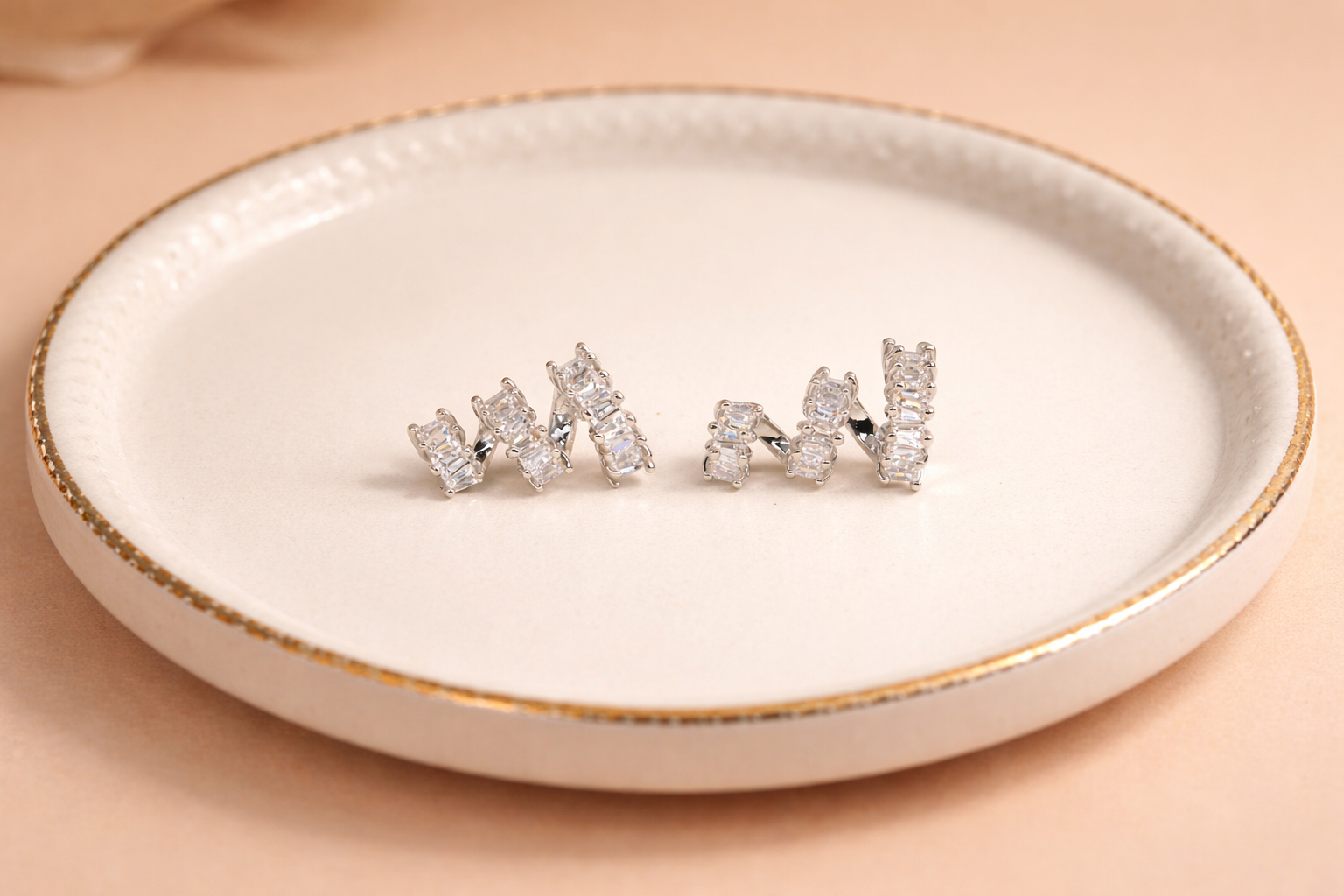 Stainless Steel Silver Polish with Diamond Anti-Tarnish & Anti-Allergic Earring for Girls