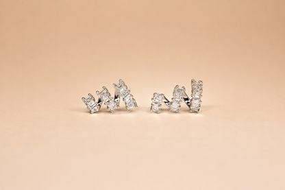 stainless steal silver polish with diamond anti tarnish anti allergic earring for girls