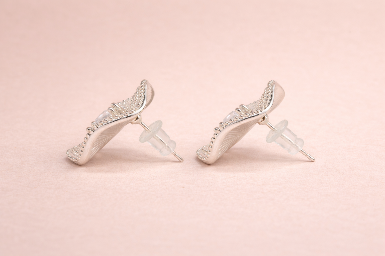 Swarovski Stone with Stainless Steel Silver Polish Polish Anti-Tarnish & Anti-Allergic Fancy Earring for Girls